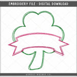Clover Fancy Banner Scribble Embroidery