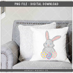 Grey Bunny Easter Eggs PNG