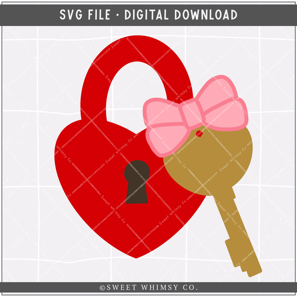 Heart Lock and Key SVG
