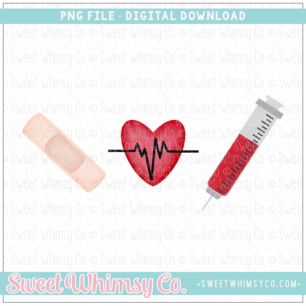 Bandage Heartbeat Syringe PNG