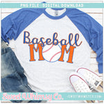 Baseball Mom Royal Blue & Orange PNG