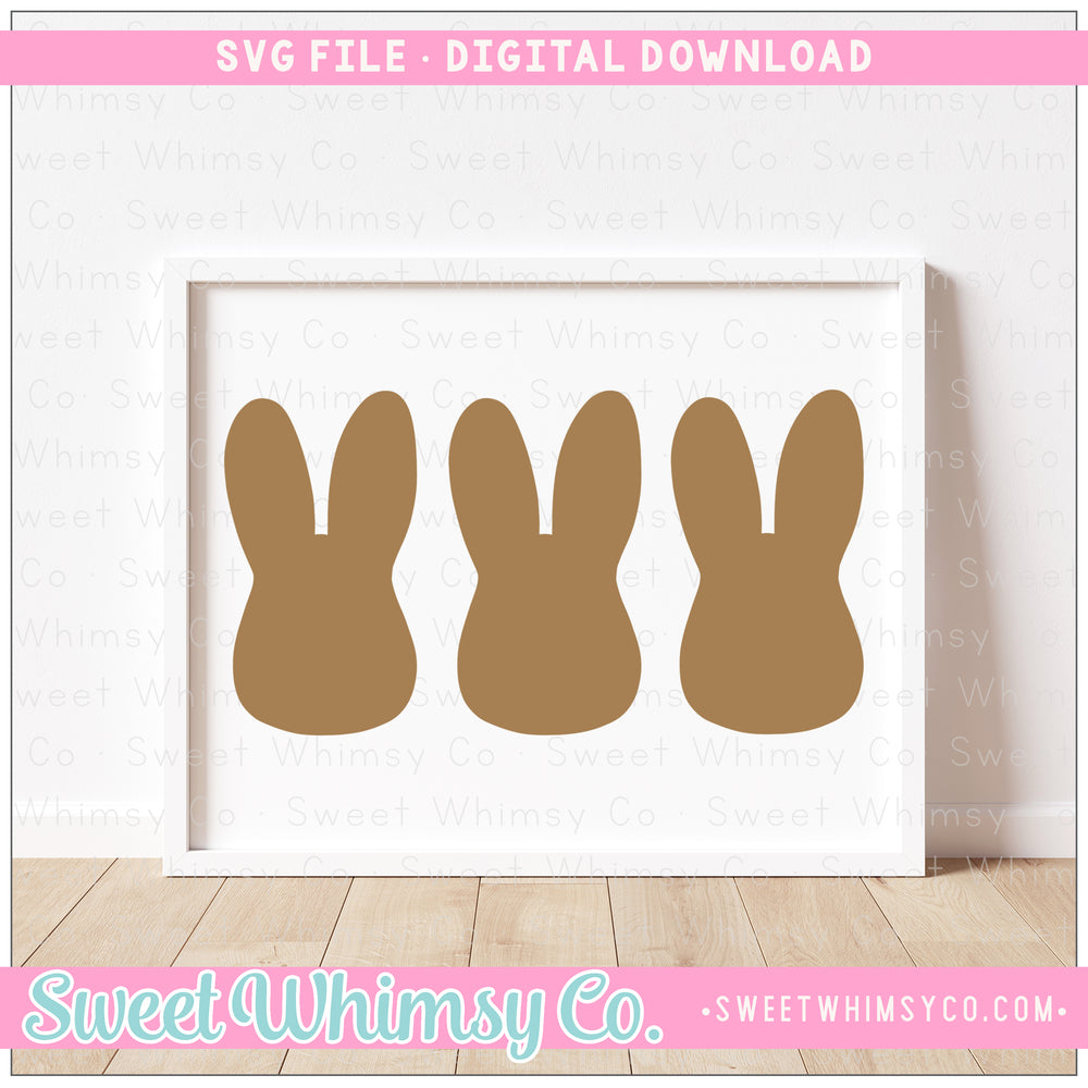 Bunny Face Trio SVG
