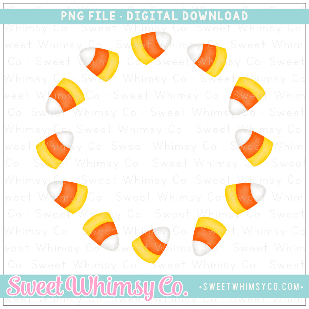 Candy Corn Monogram Frame PNG