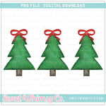 Christmas Tree Bow Trio PNG