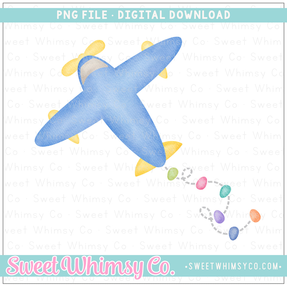 Easter Egg Blue Airplane PNG