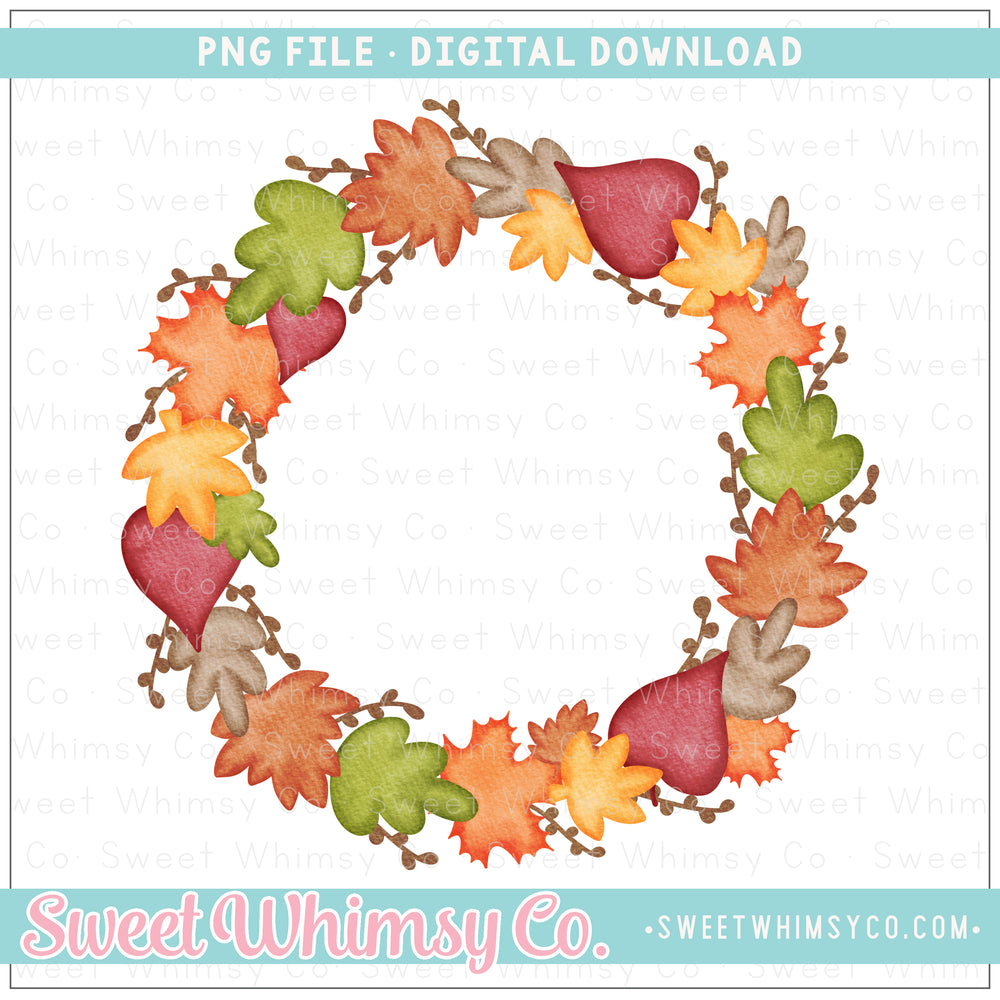 Fall Leaves Wreath PNG