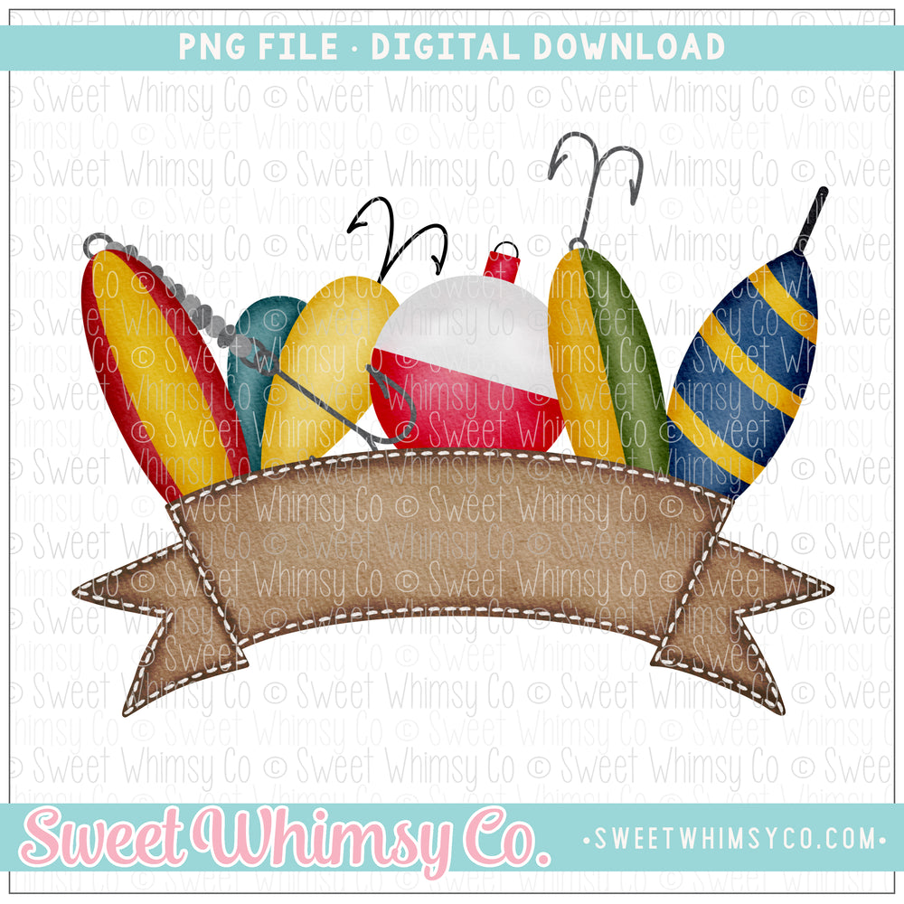 Fishing Lure Fancy Banner PNG