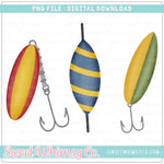 Fishing Lures and Cork Trio PNG