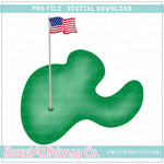 Golf Putting Green Flag USA PNG