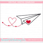 Love Note Paper Airplane SVG