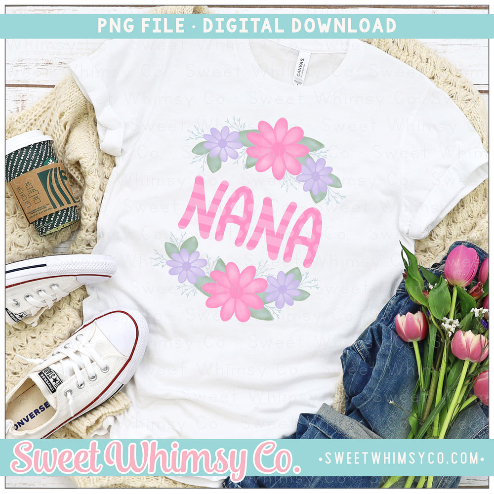 Nana Floral Frame PNG