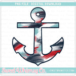Nautical Brush Painted Anchor PNG