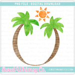 Palm Tree Monogram Frame PNG