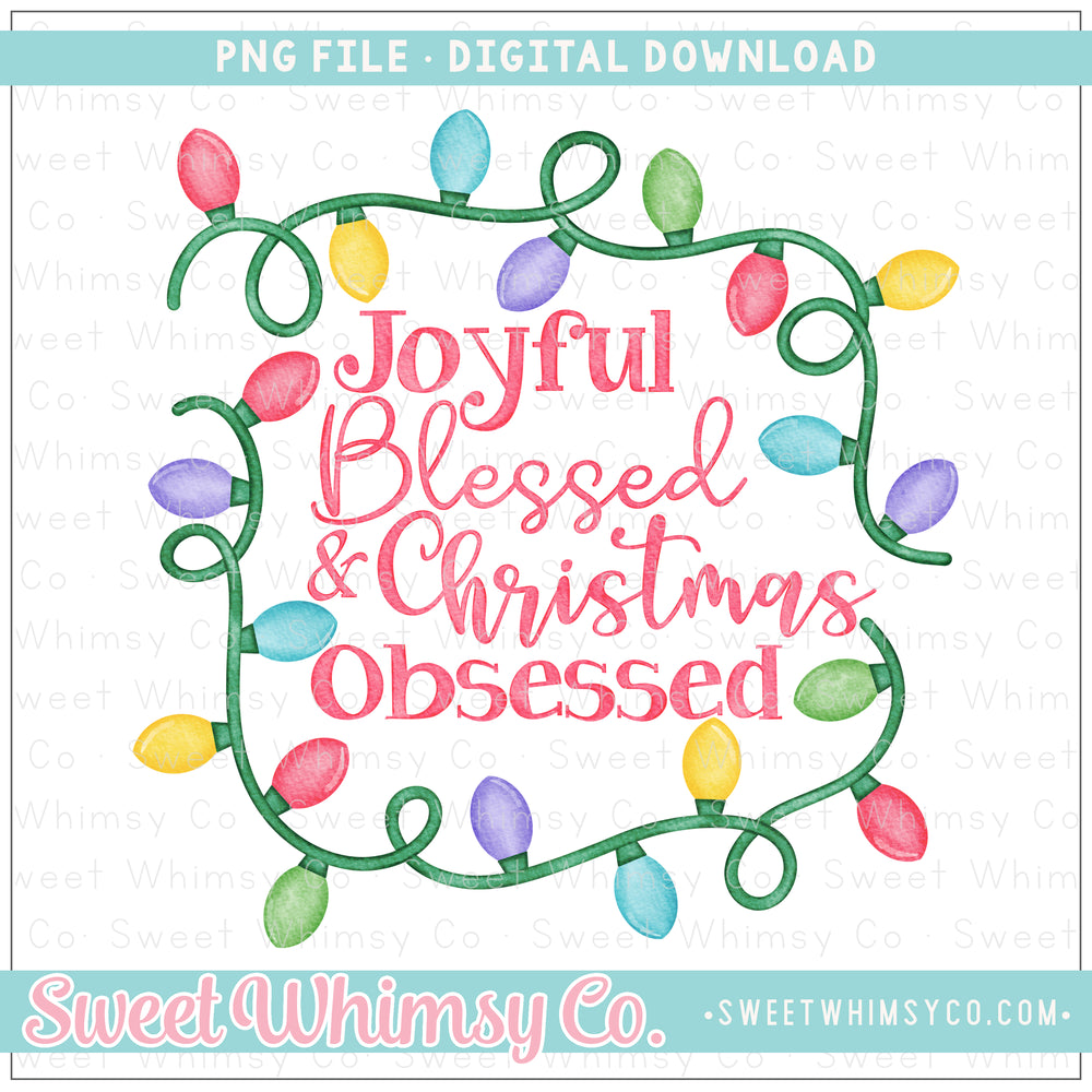 Joyful Blessed Christmas Obsessed Pastel PNG