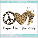 Peace Love New Year Leopard PNG