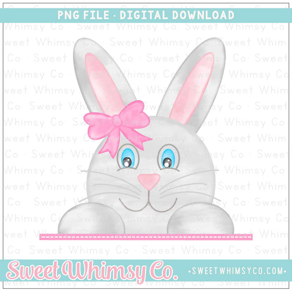 Pink Peeking Bunny PNG