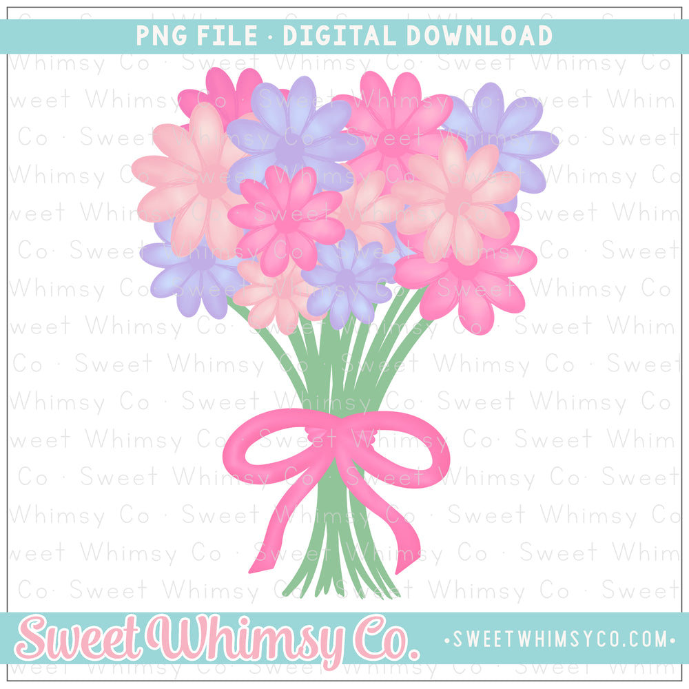 Pink & Lavender Flower Bouquet PNG