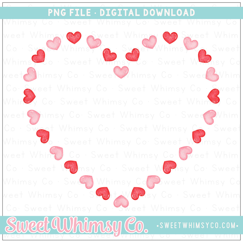 Pink & Red Heart Frame PNG