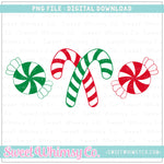Red and Green Peppermint Trio PNG