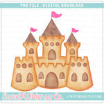 Sandcastle Pink Flags PNG