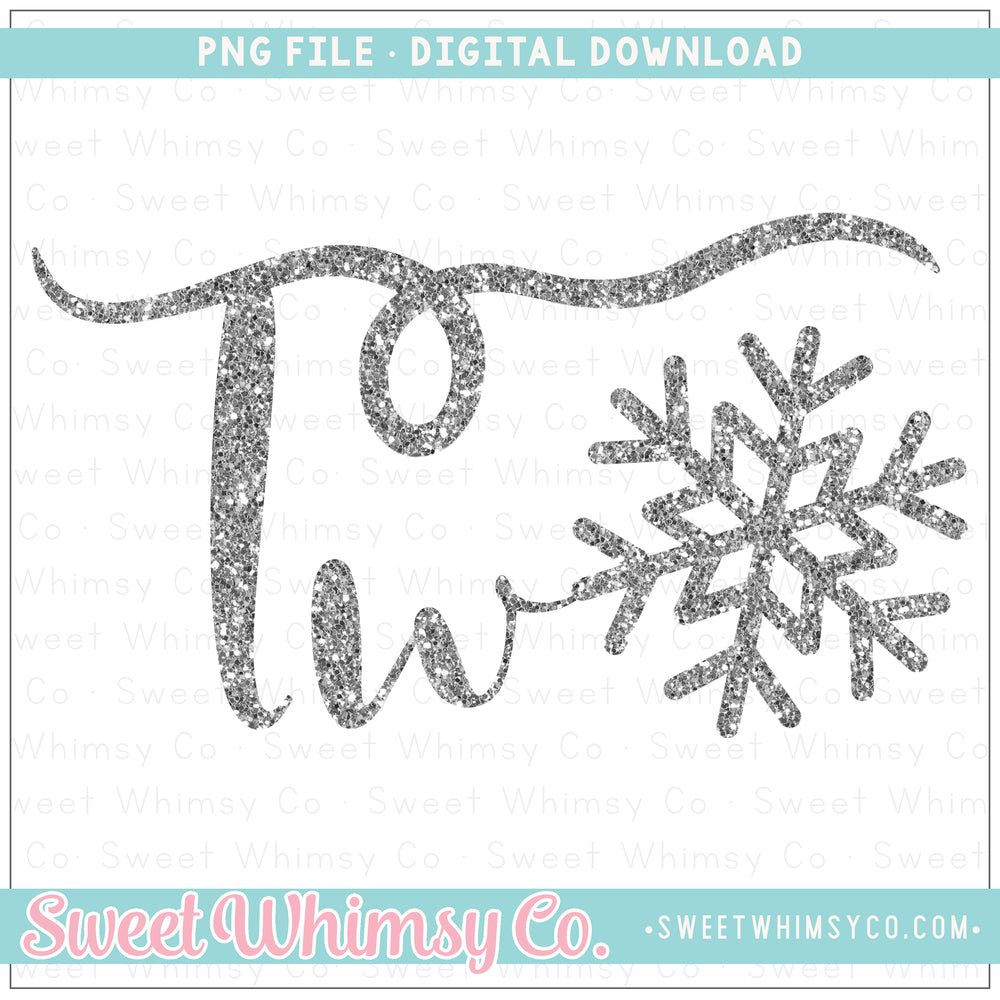 Snowflake Two Silver Glitter PNG