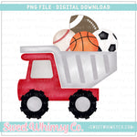Red Sports Dump Truck PNG