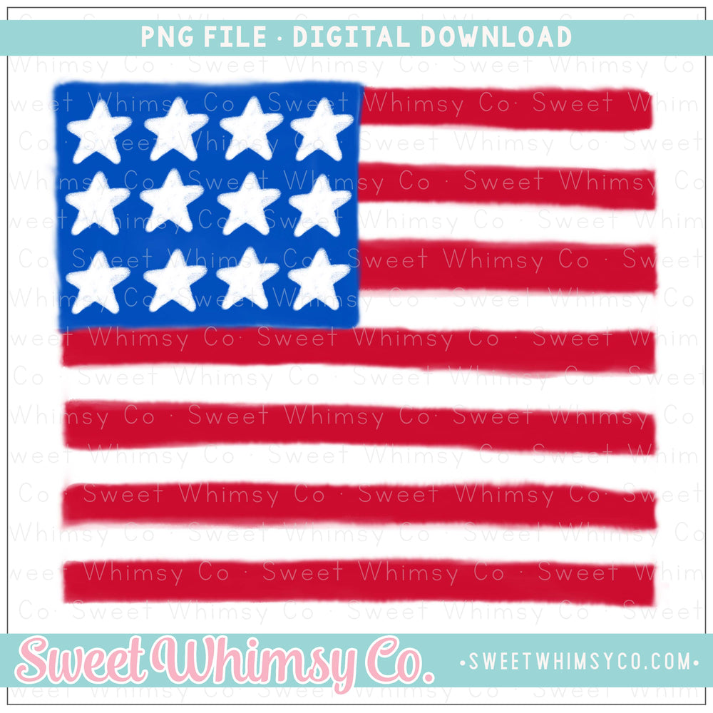 Watercolor American Flag PNG
