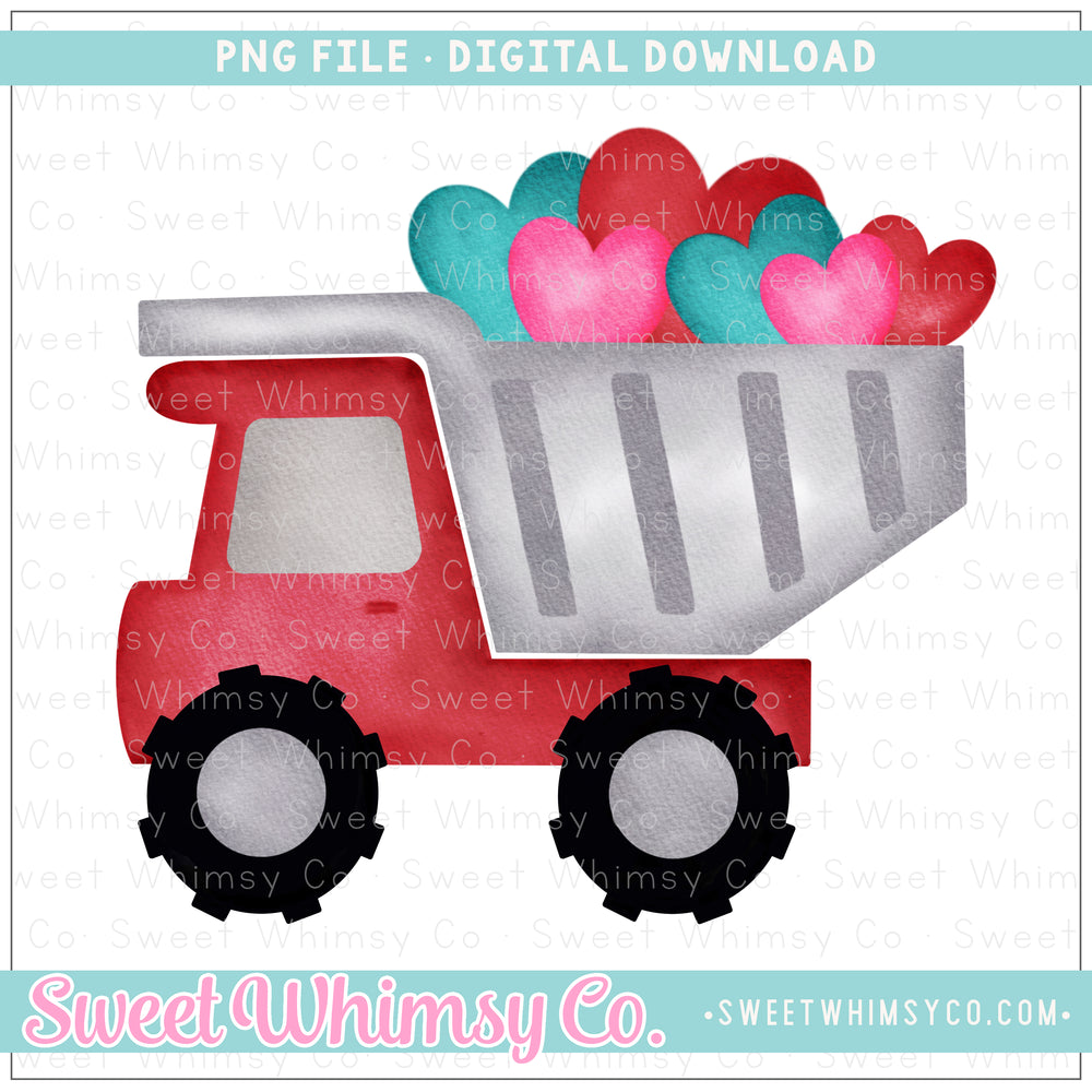 Valentine Red & Aqua Dump Truck