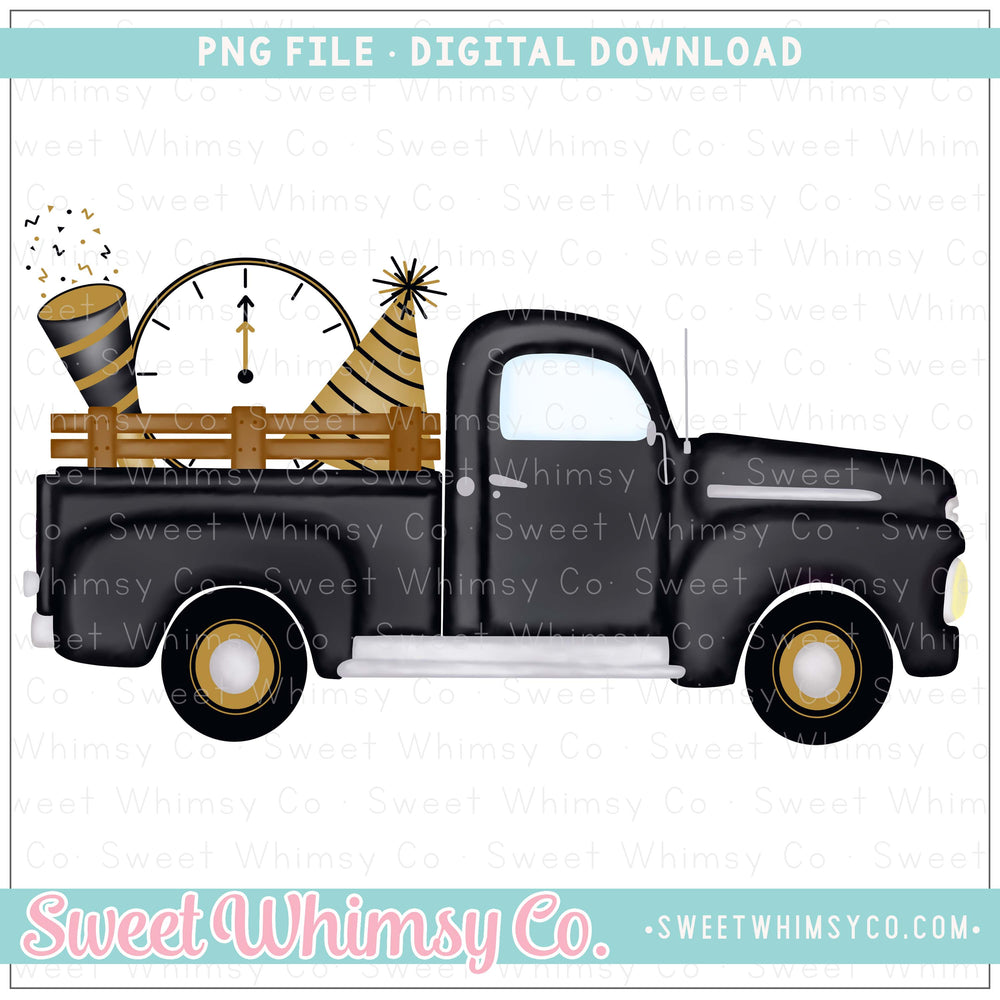 New Year Vintage Truck PNG