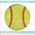 Watercolor Softball PNG