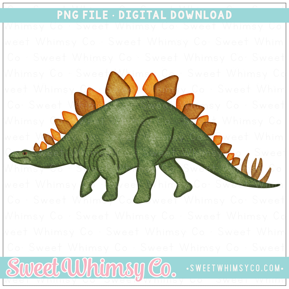 Watercolor Stegosaurus PNG