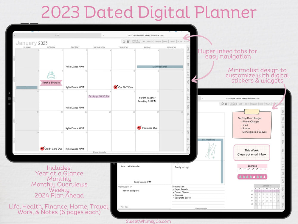 2023 Horizontal Digital Planner