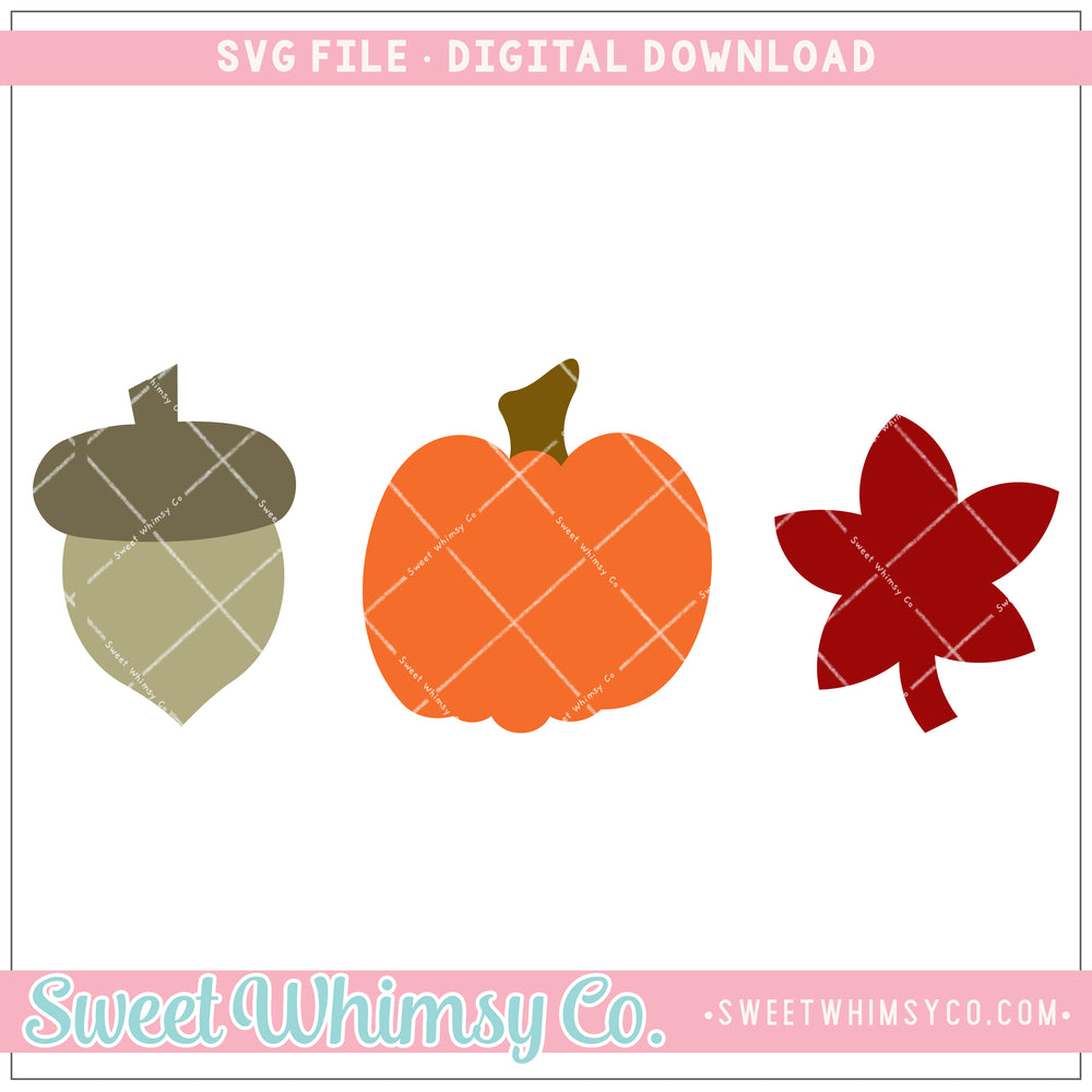 Acorn Pumpkin Leaf SVG