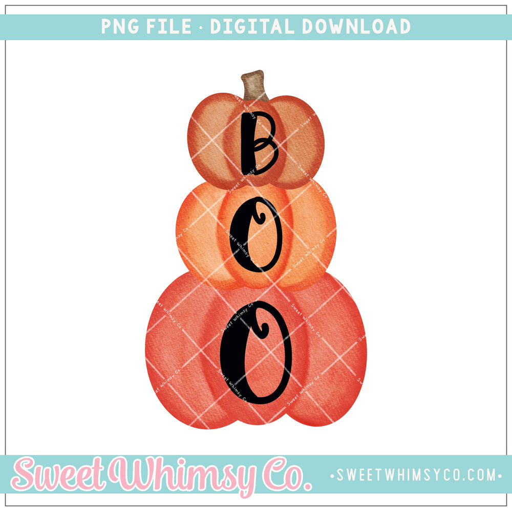 BOO Stacked Pumpkins PNG