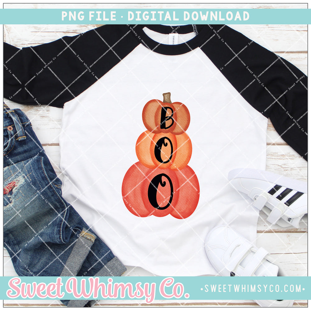 BOO Stacked Pumpkins PNG