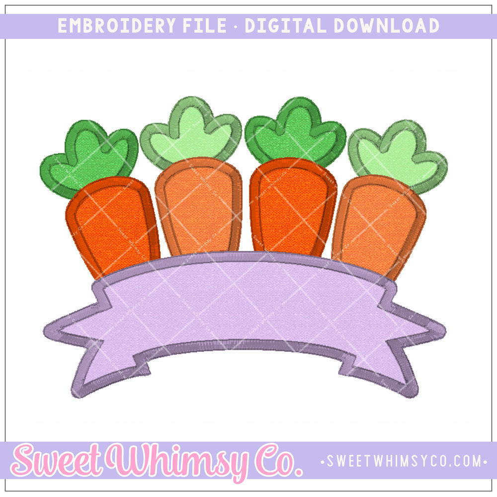 Carrots Fancy Ribbon Satin Stitch Applique