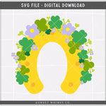 Lilac Floral Lucky Horseshoe SVG