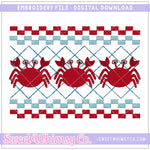 Crab Faux Smock Embroidery