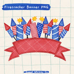 Firecrackers Red Fancy Banner PNG