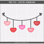 Hanging Hearts Banner PNG