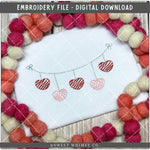 Hanging Hearts Bean Scribble Embroidery