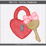 Heart Lock and Key PNG