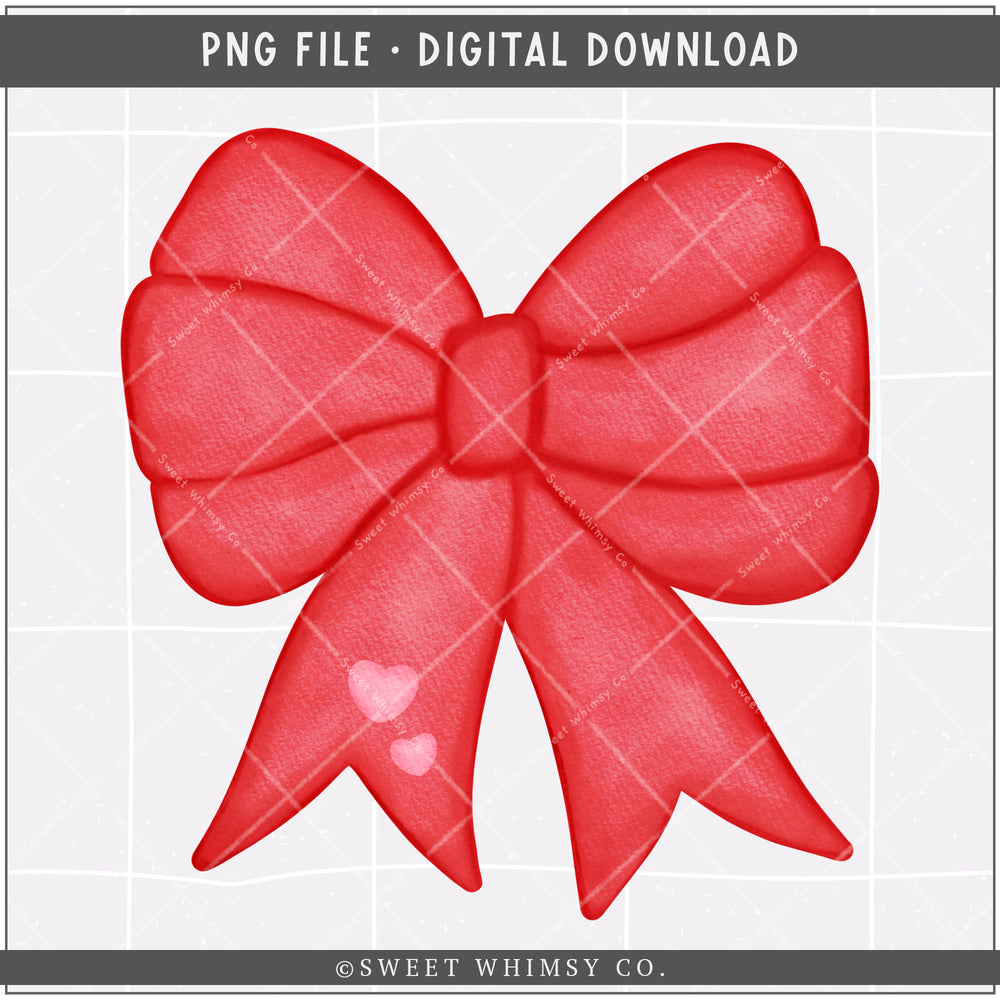 Lovely Bow Red PNG