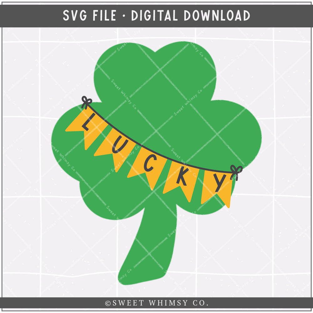Lucky Banner Clover SVG