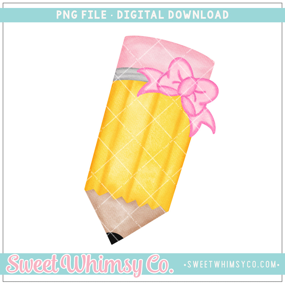 Pink Bow Chunky Pencil PNG