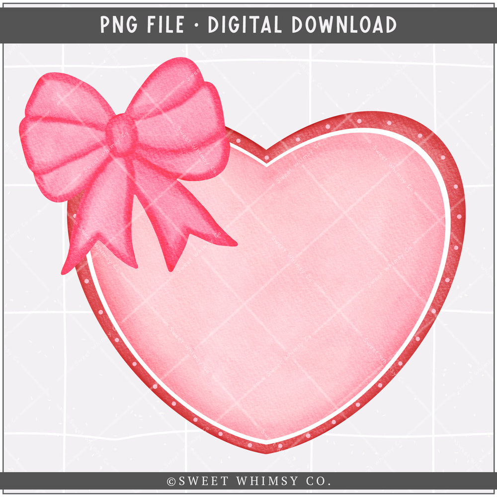 Pink Bow Heart PNG