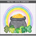 Rainbow Clover Pot of Gold PNG