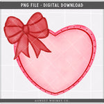 Red Bow Heart PNG