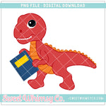 Red Notebook Dino PNG
