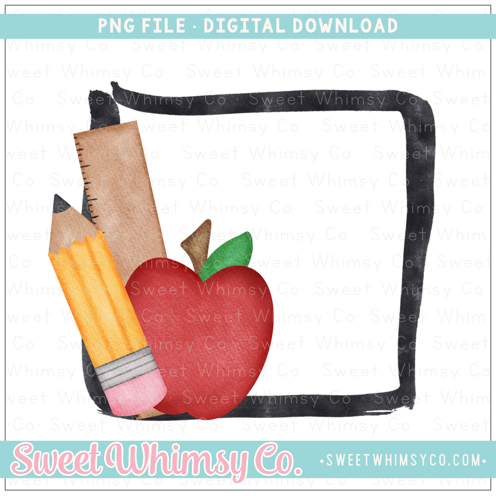 Apple Pencil Ruler Frame PNG